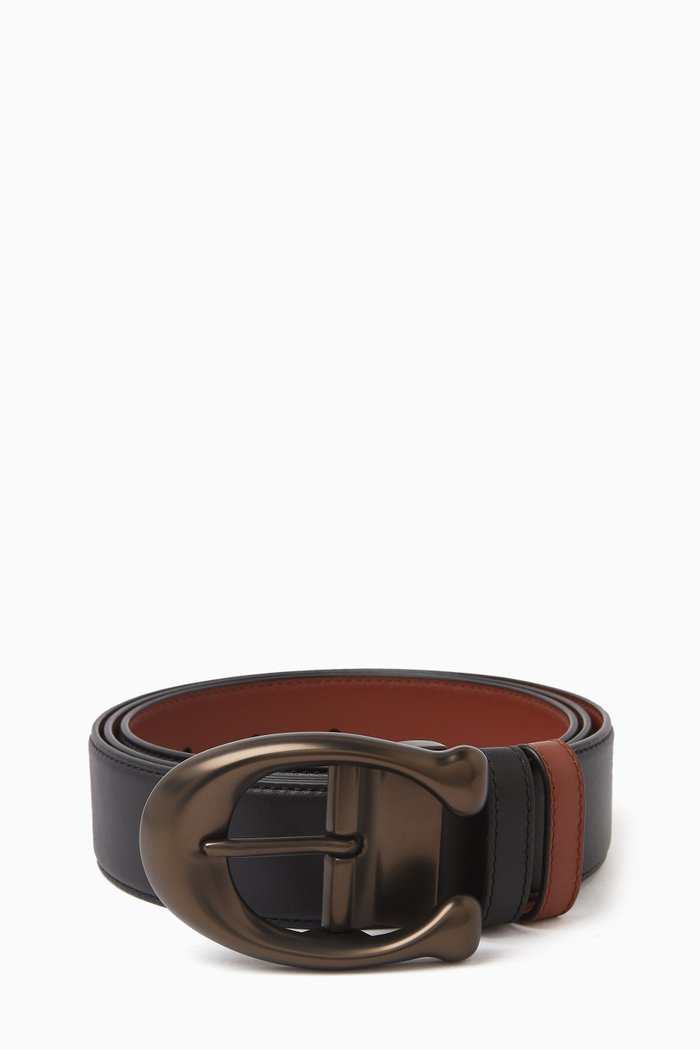 

Sculpted C-Buckle Reversible Belt, 38mm, Black