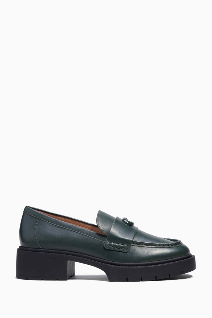 

Leah Loafers in Smooth Leather, Green