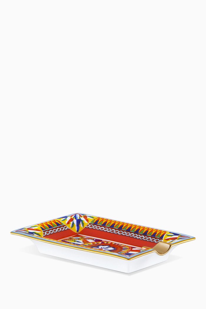 

Retangular Ashtray in Porcelain, Multicolour