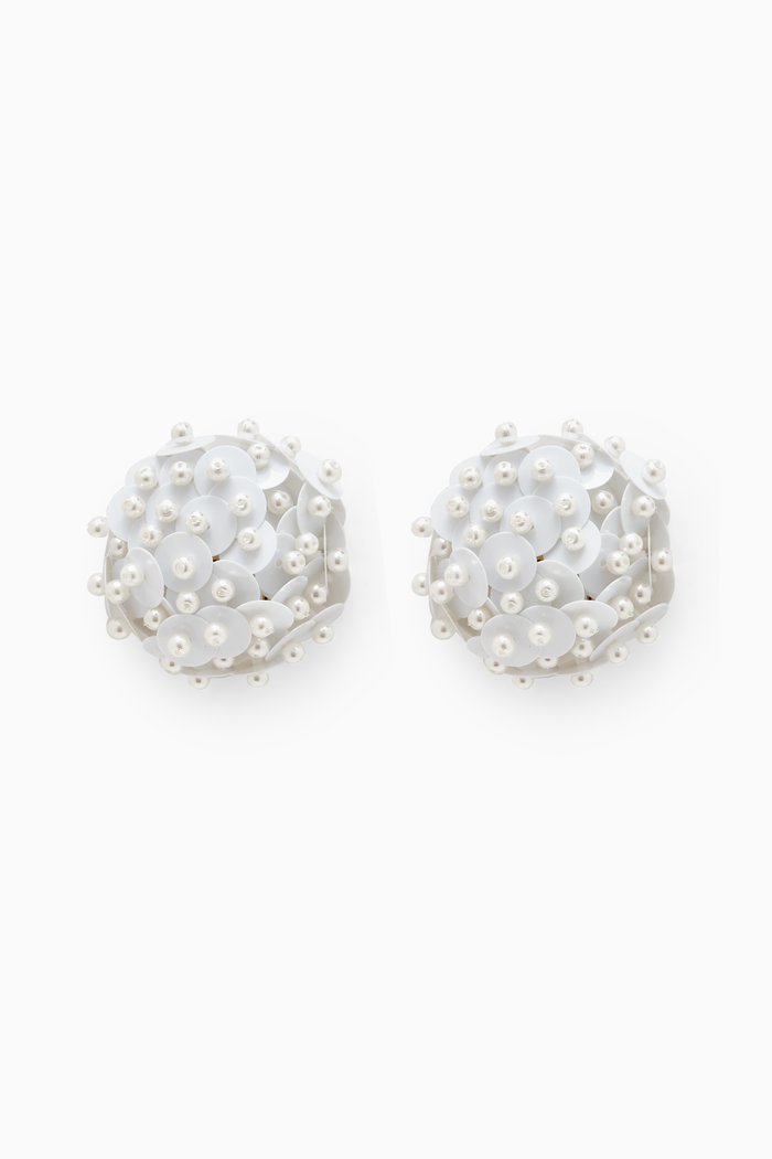 

Pissenlit Stud Clip-on Earrings, White
