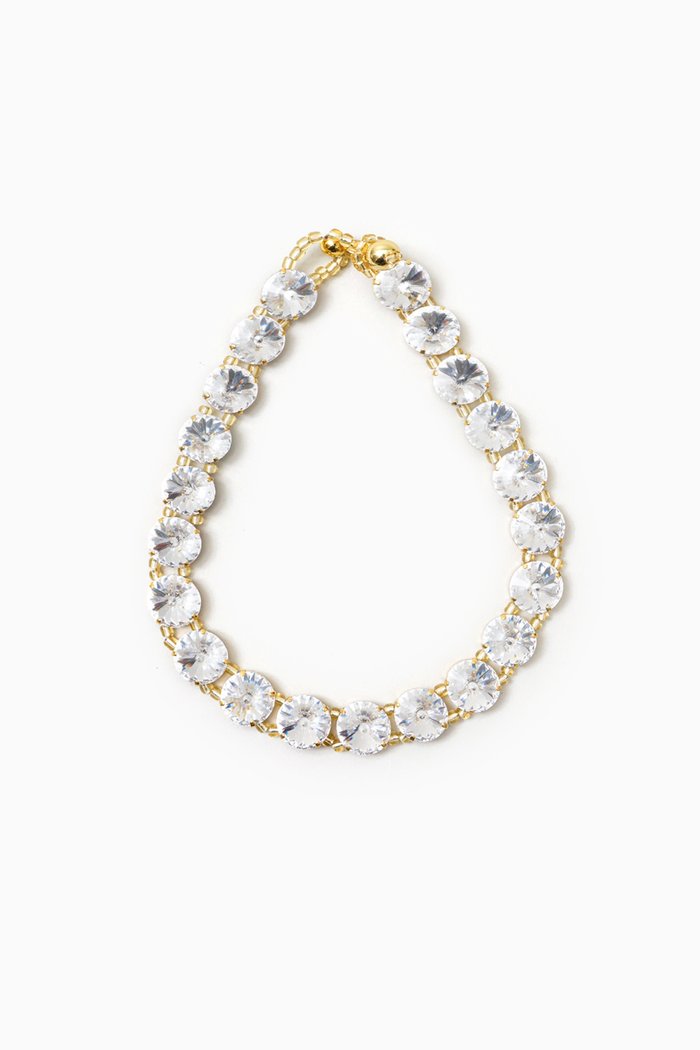 

Clochette Crystal Choker Necklace in Gold-plated Brass