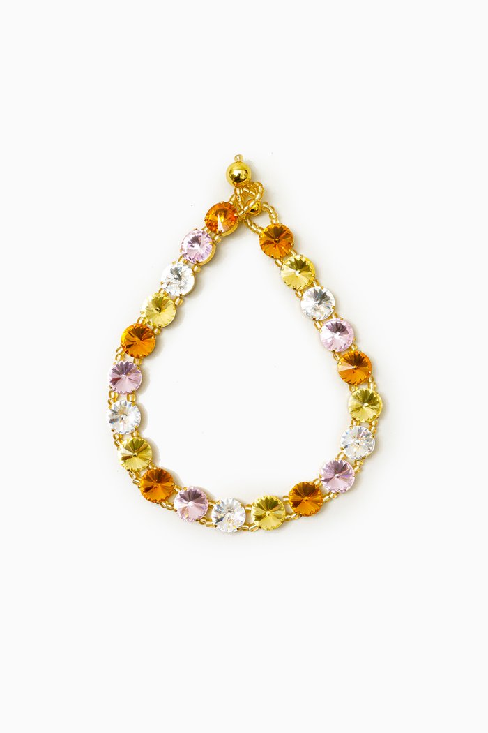 

Clochette Crystal Choker Necklace in Gold-plated Brass, Multicolour