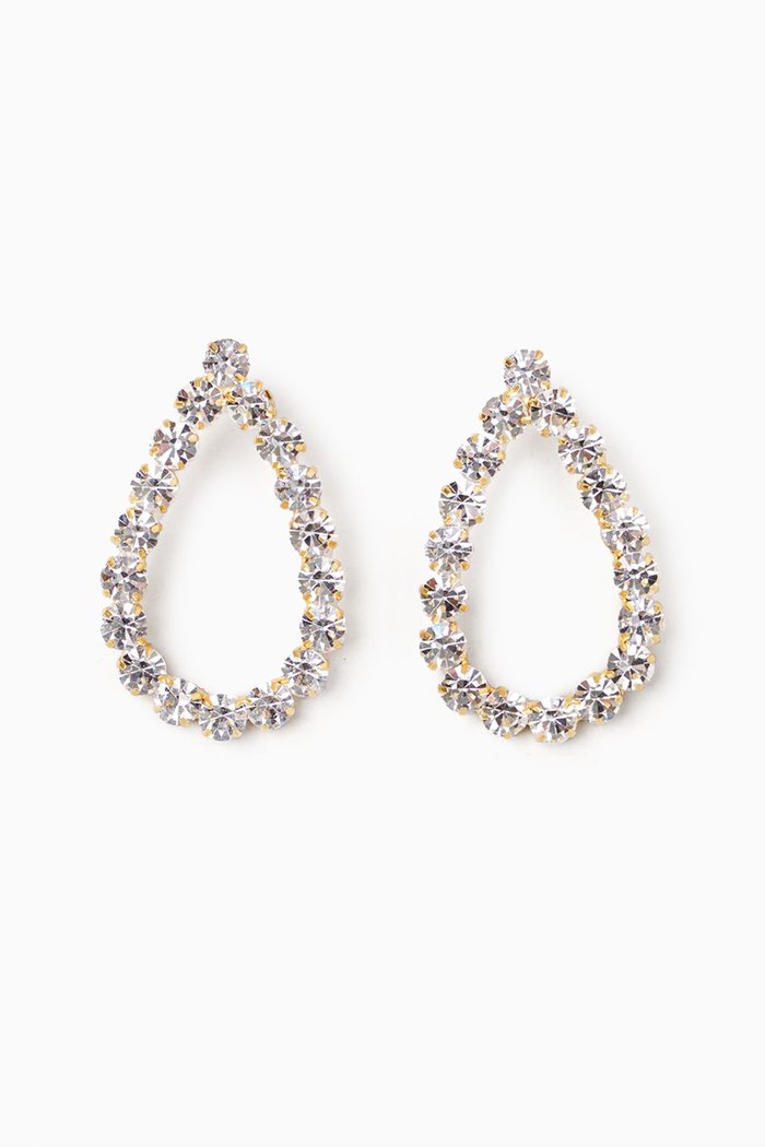 

Les Nuances Pear Shaped Crystal Earrings in Gold-plated Brass