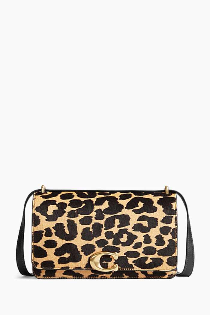 

Bandit Shoulder Bag in Printed Haircalf & Glovetanned Leather, Brown