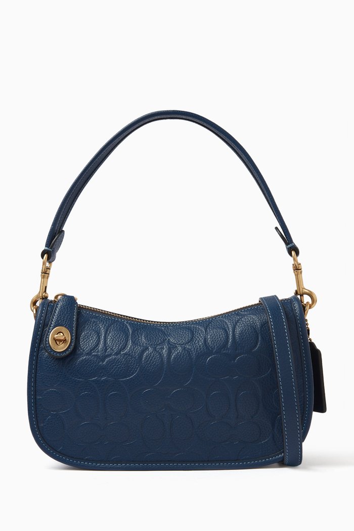 

Swinger Bag in Signature Leather, Blue