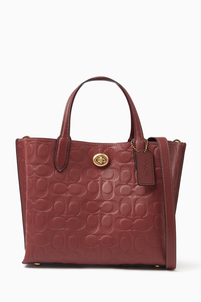 

Willow 24 Tote Bag in Signature Leather, Red