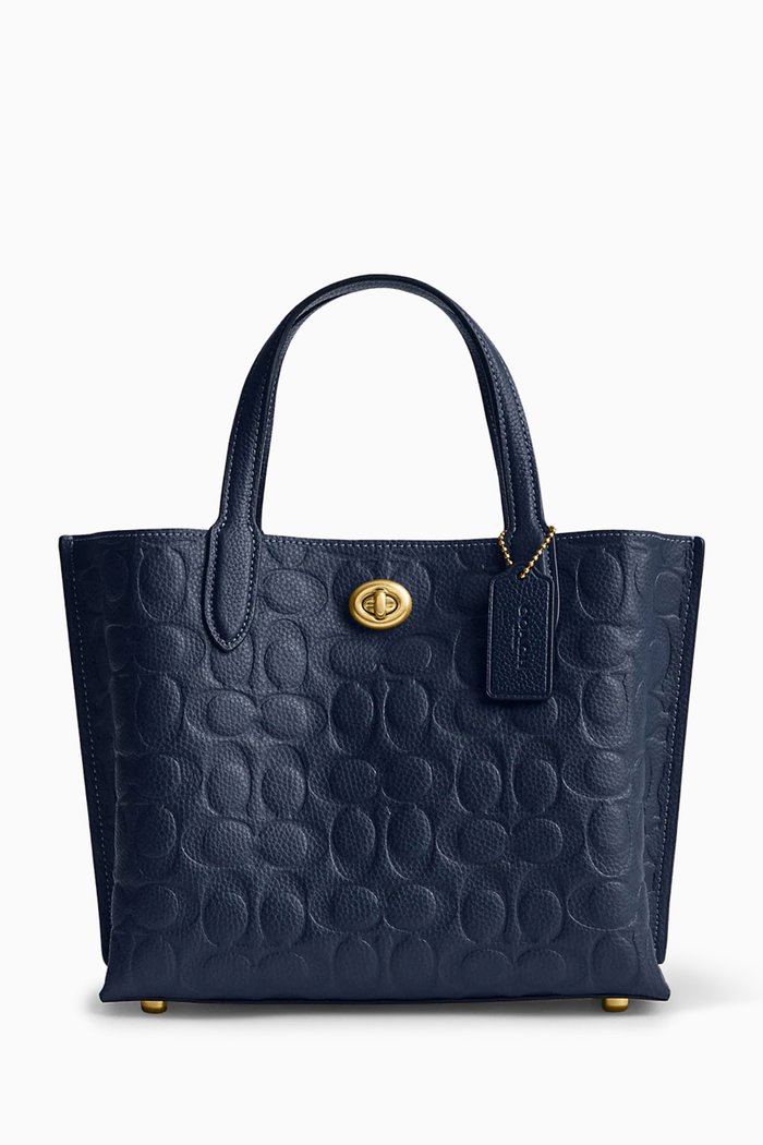 

Willow 24 Tote Bag in Signature Leather, Blue