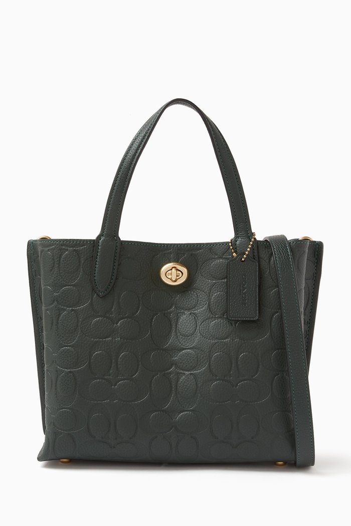 

Willow 24 Tote Bag in Signature Leather, Green