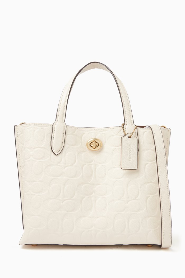 

Willow 24 Tote Bag in Signature Leather, White