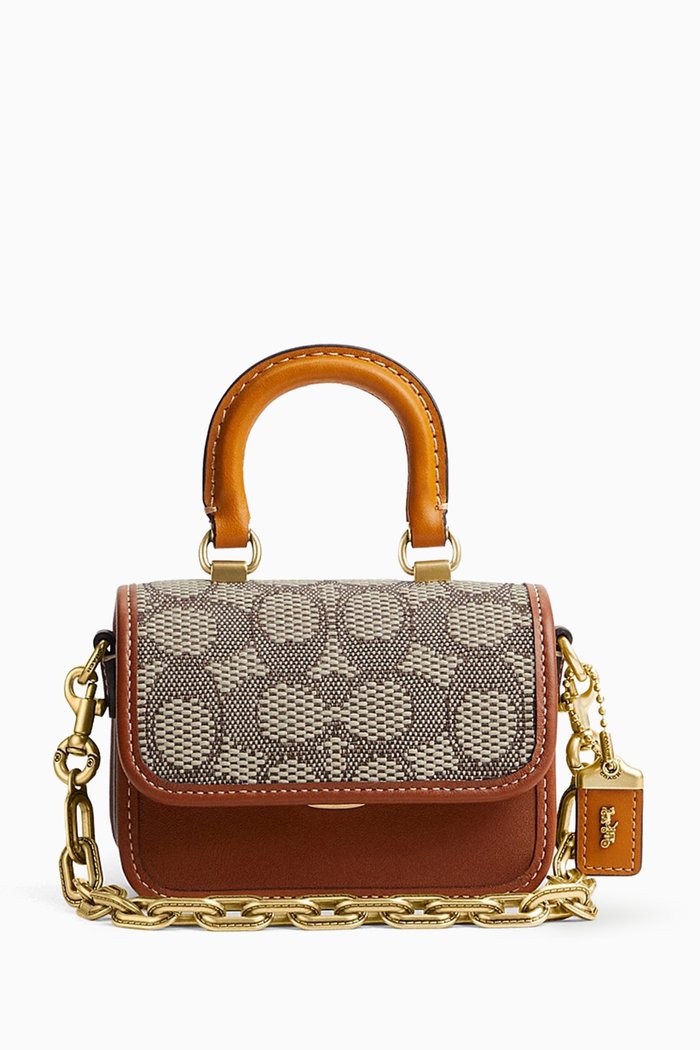 

Rogue 12 Top Handle Bag in Signature Jacquard & Leather, Brown