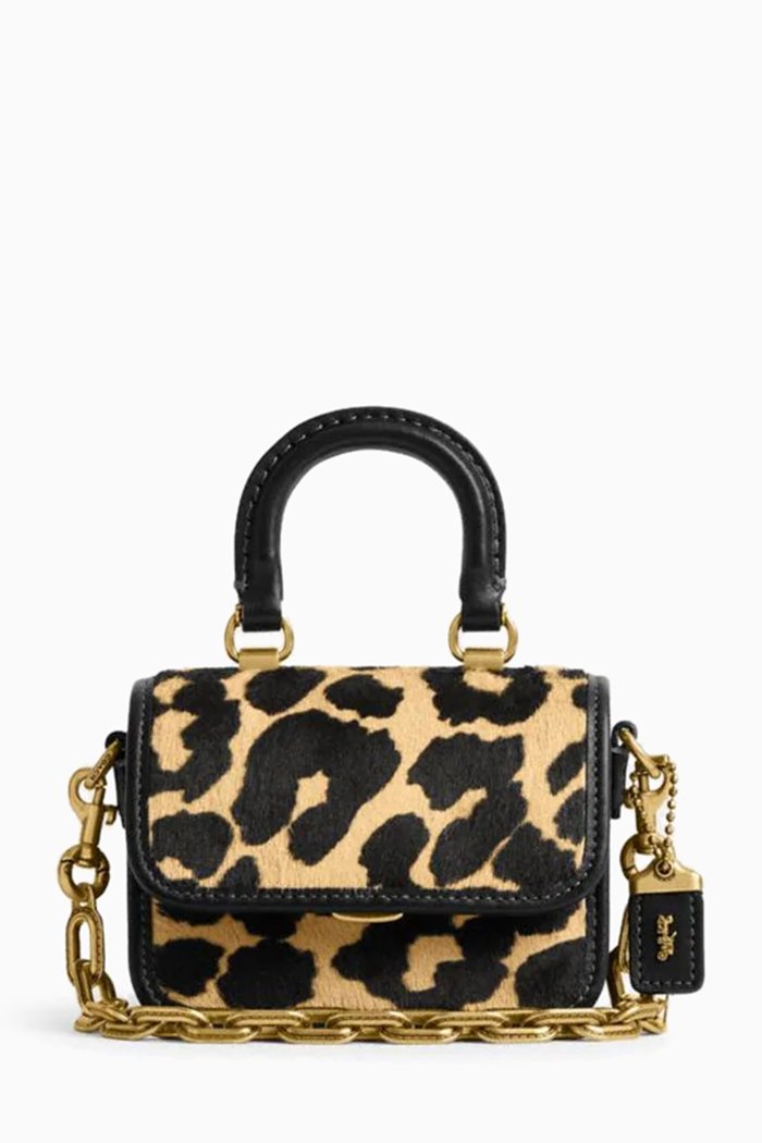 

Rogue 12 Top Handle Bag in Printed Haircalf & Glovetanned Leather, Brown