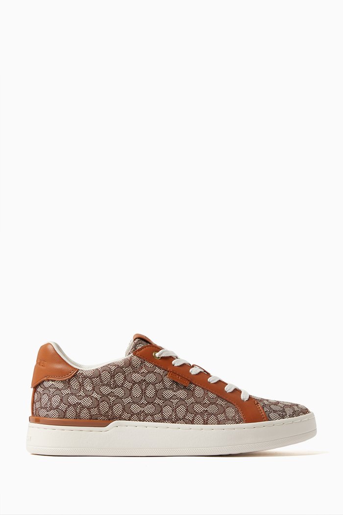 

Lowline Low Top Sneakers in Signature Jacquard, Brown
