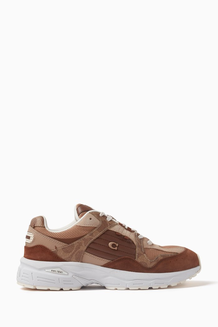

C301 Low Top Sneakers in Leather, Brown
