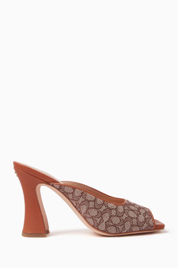 

Laurence 90 Micro Signature Mule Sandals in Jacquard, Brown