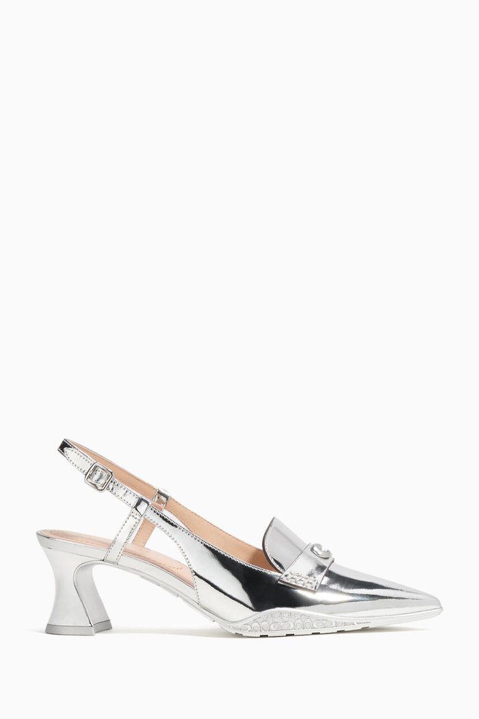 

Nikola 55 Pumps in Metallic Leather, Grey