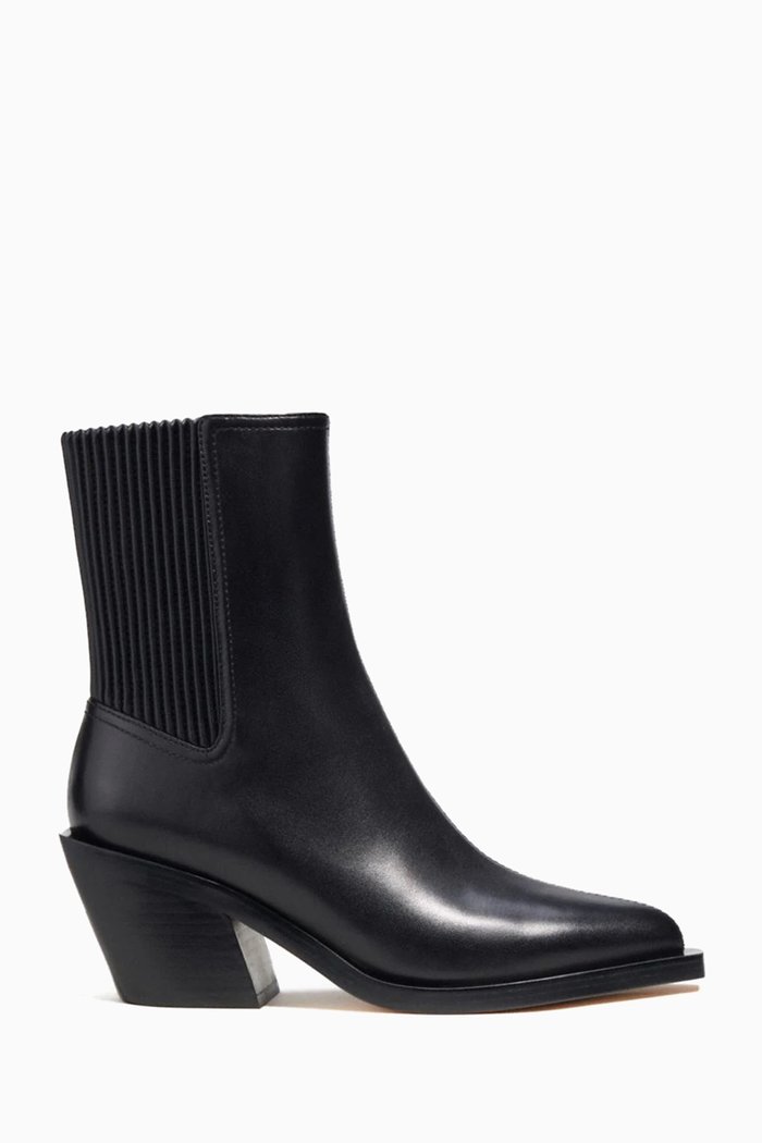 

Prestyn Booties in Smooth Leather, Black