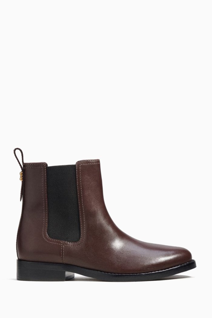

Maeve Booties in Smooth Leather, Brown