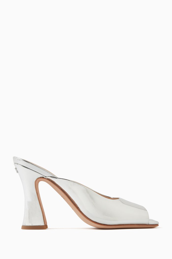 

Laurence 90 Mule Sandals in Metallic-leather, Grey