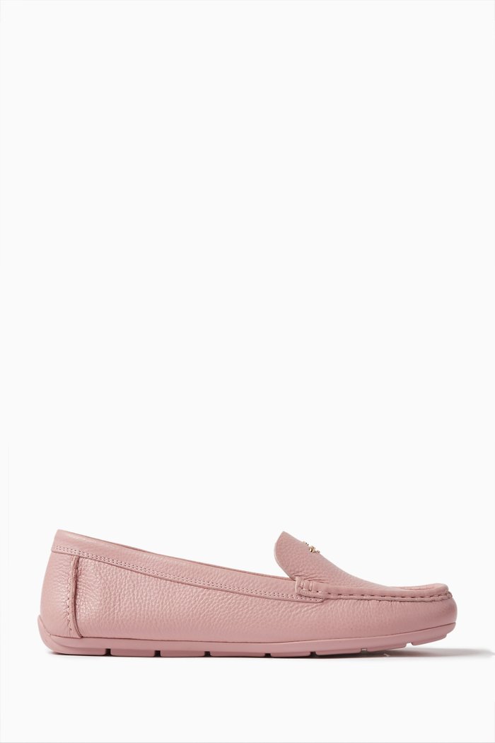 Marley Driver Loafers in Leather, Pink