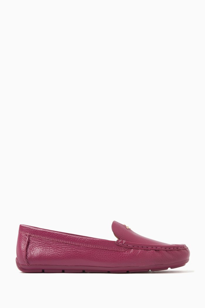 

Marley Driver Loafers in Leather, Purple