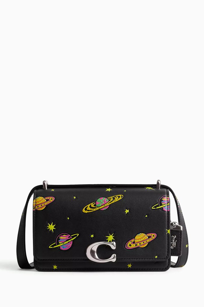 

Bandit Cosmic Planet-print Crossbody Bag in Leather, Black