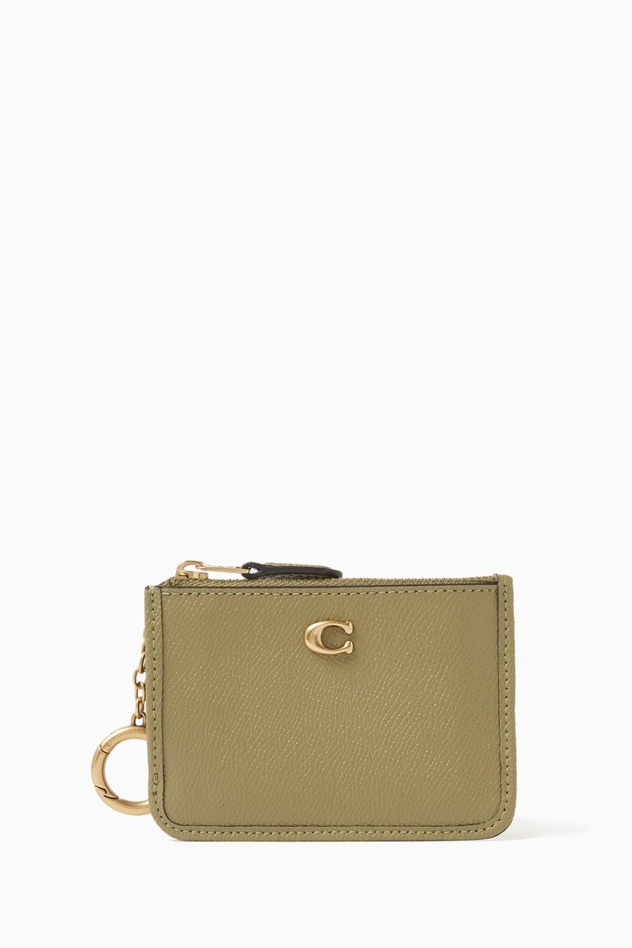 

Mini Skinny ID Case in Crossgrain Leather, Green