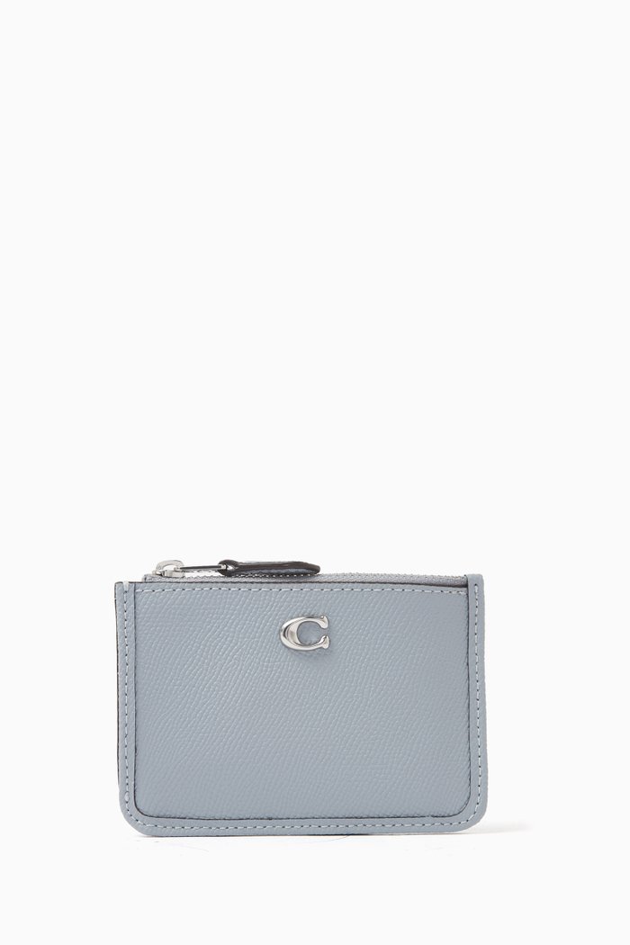 

Mini Skinny ID Case in Crossgrain Leather, Grey