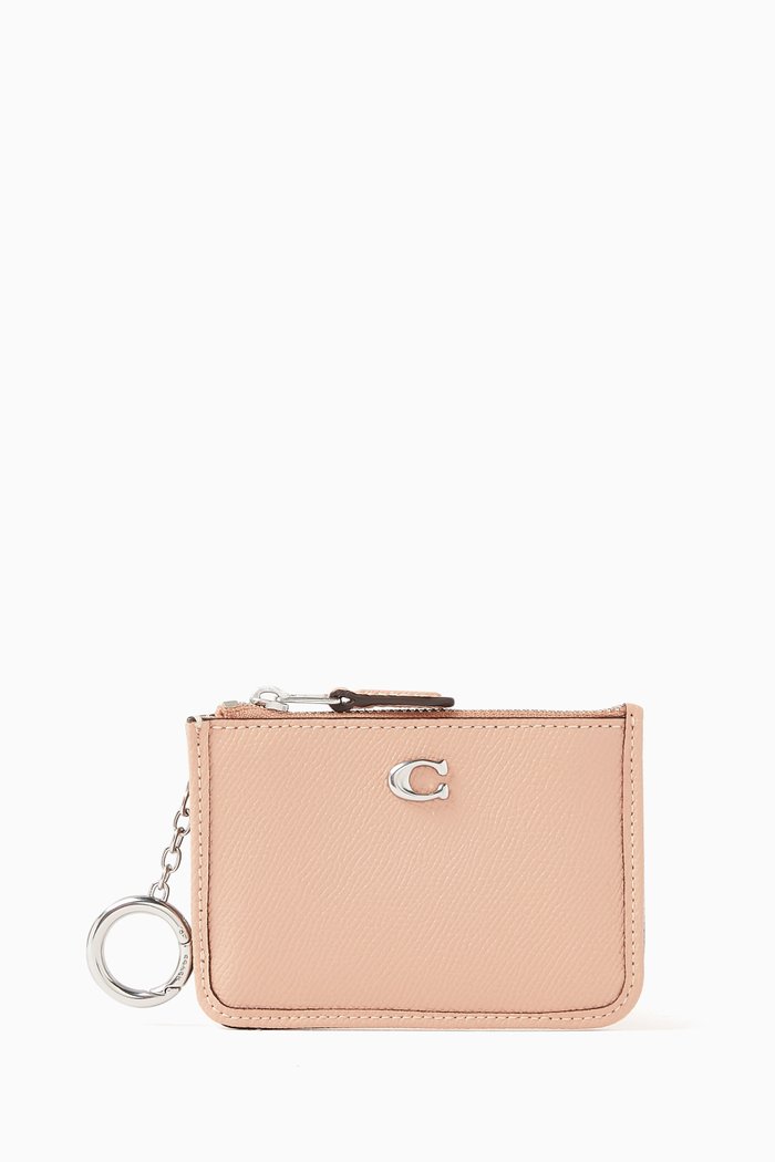 

Mini Skinny ID Case in Crossgrain Leather, Pink