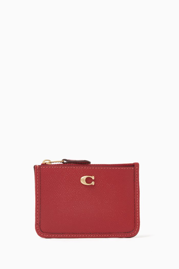 

Mini Skinny ID Case in Crossgrain Leather, Red
