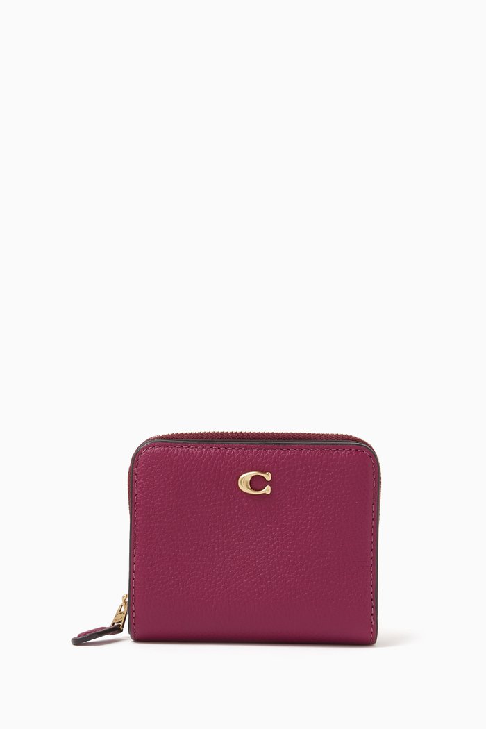 

Billfold Wallet in Pebble Leather, Purple