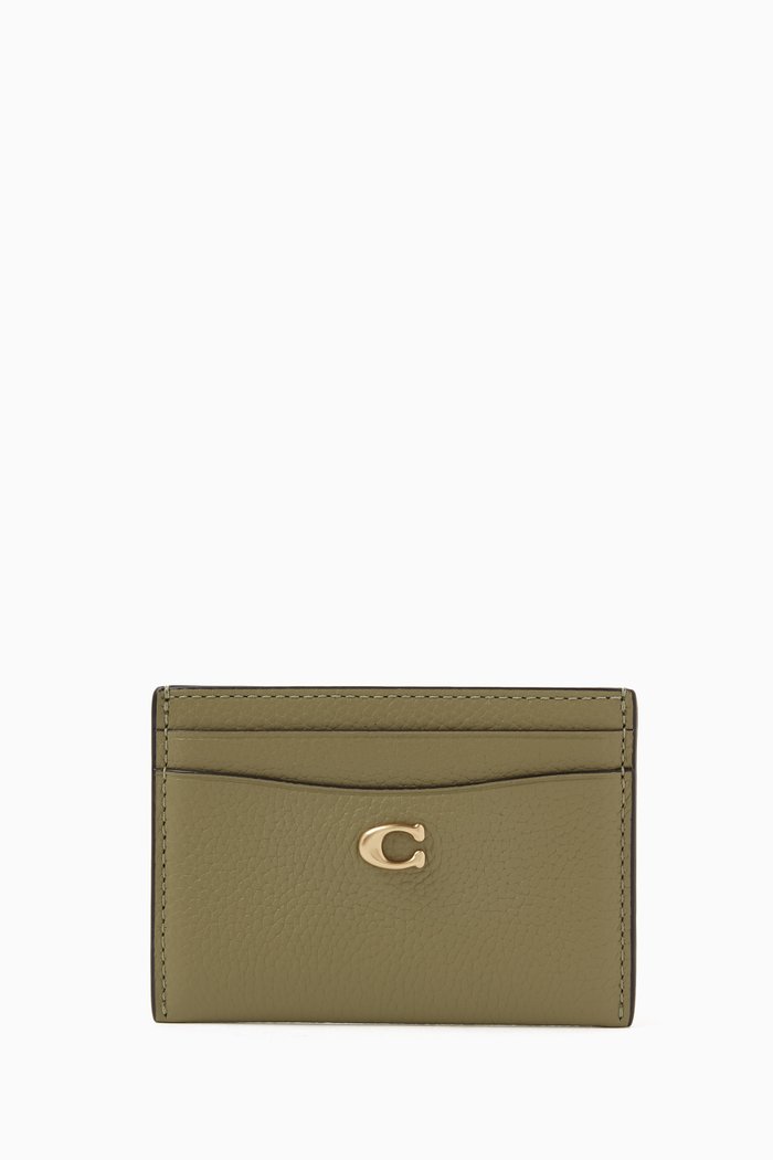 

Card Case in Pebble Leather, Green
