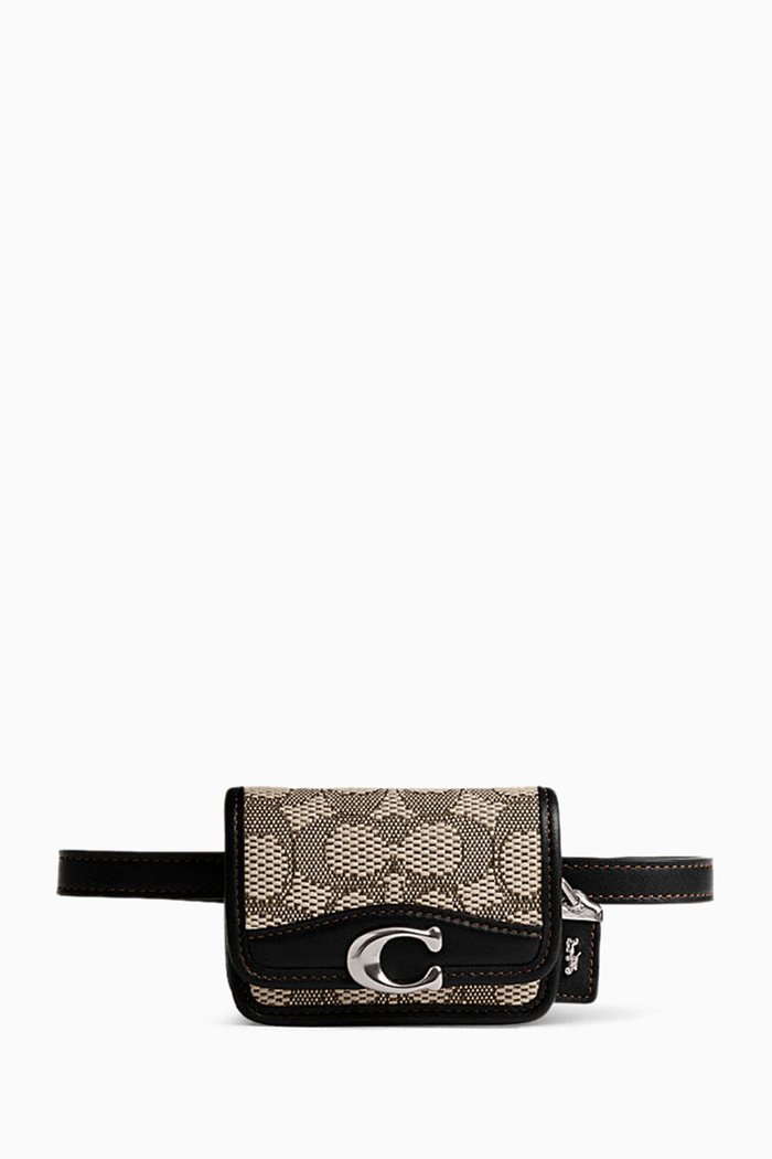 

Bandit Card Case Belt Bag in Signature Jacquard & Leather, Black