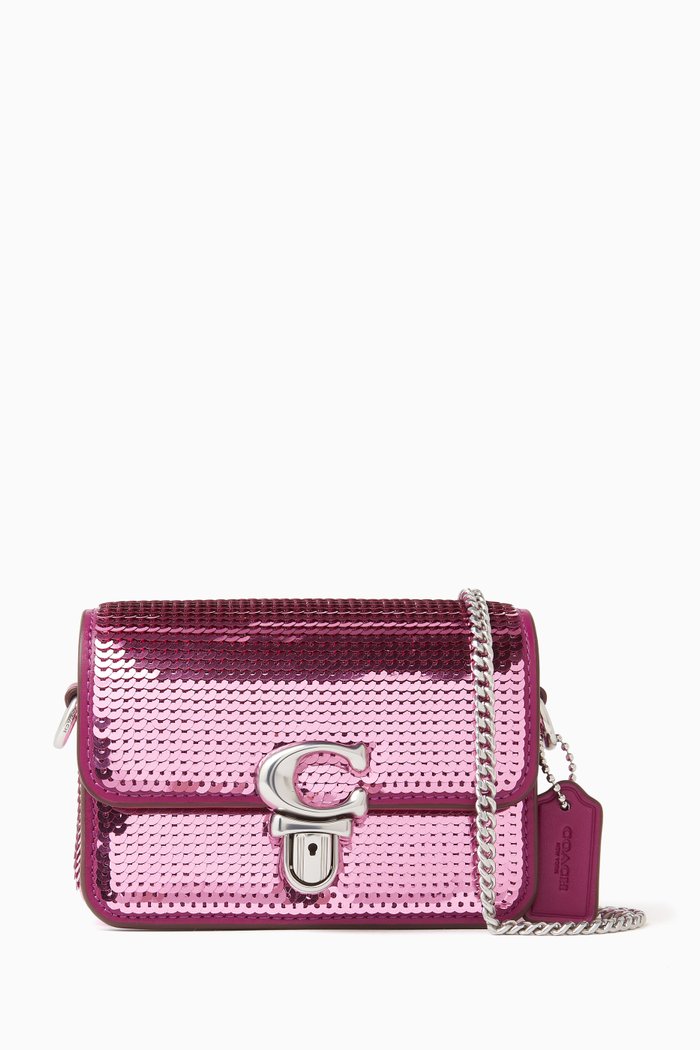 

Mini Studio 12 Crossbody Bag in Leather, Pink