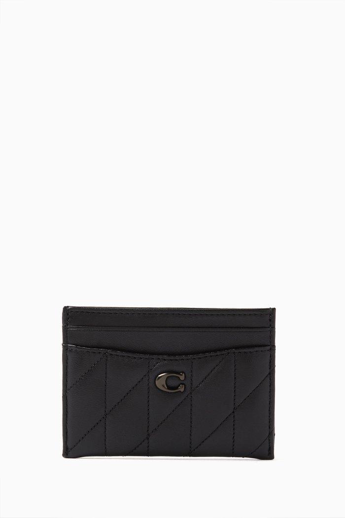 

Card Case with Pillow Quilting in Nappa Leather, Black