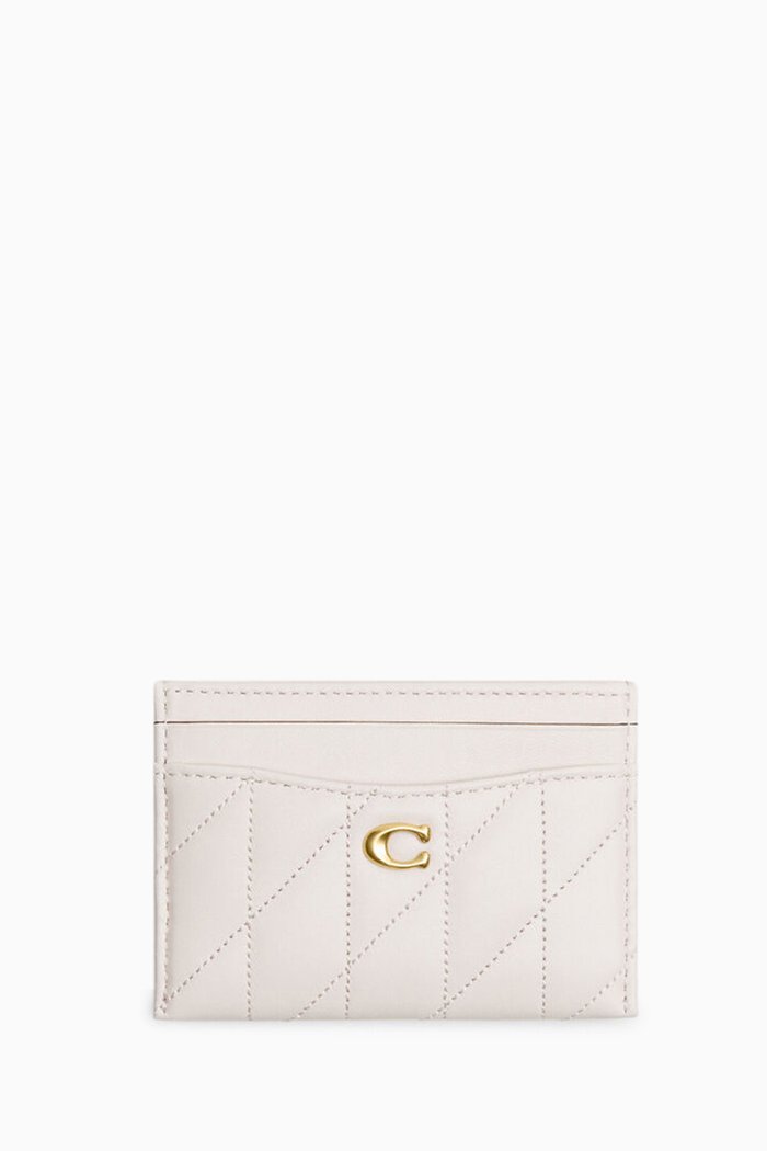 

Card Case with Pillow Quilting in Nappa Leather, White