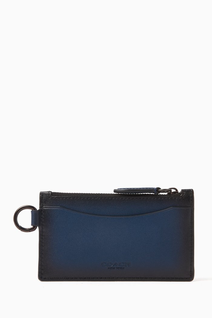 

Zip Card Case in Leather, Blue