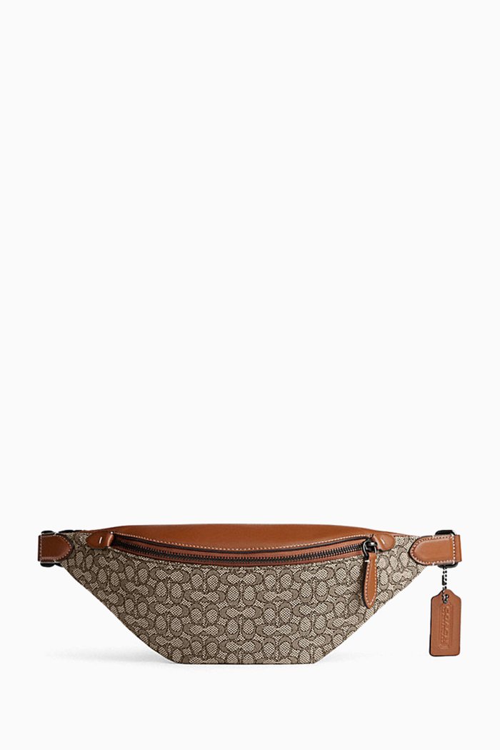 

Charter Belt Bag 7 in Signature Jacquard & Calf Leather, Brown