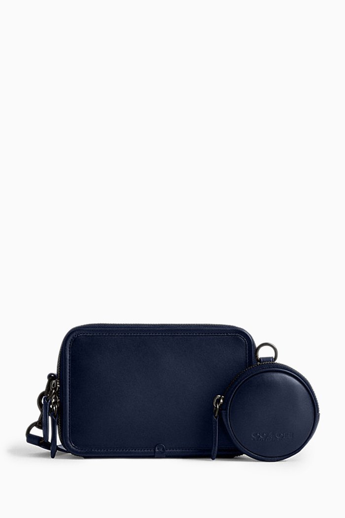 

Charter Crossbody in Leather, Blue