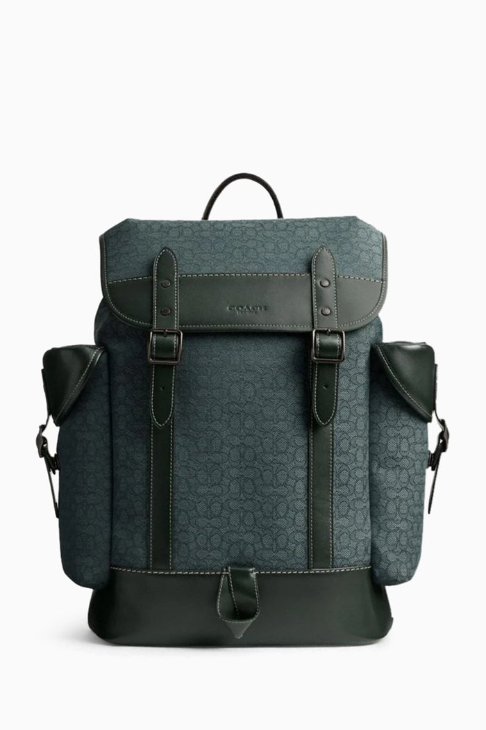 

Hitch Backpack in Signature Jacquard & Calf Leather, Green
