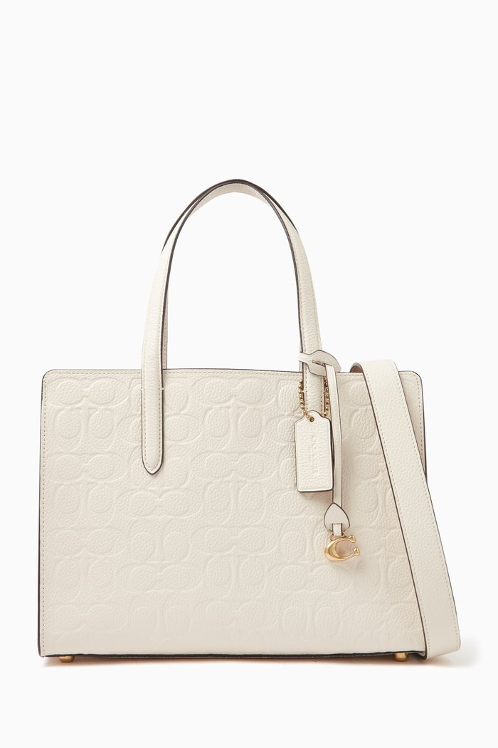 Carter 28 Carryall Bag in Signature Leather, White