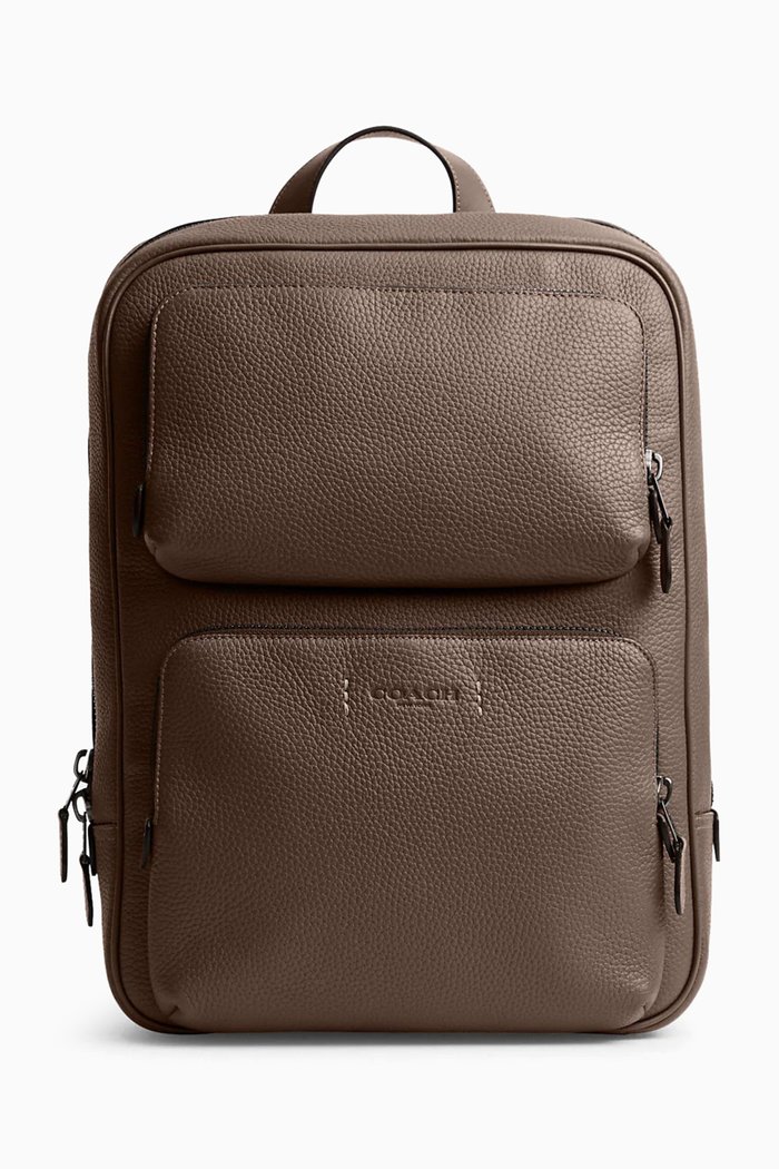 

Gotham Backpack in Calf Leather, Grey