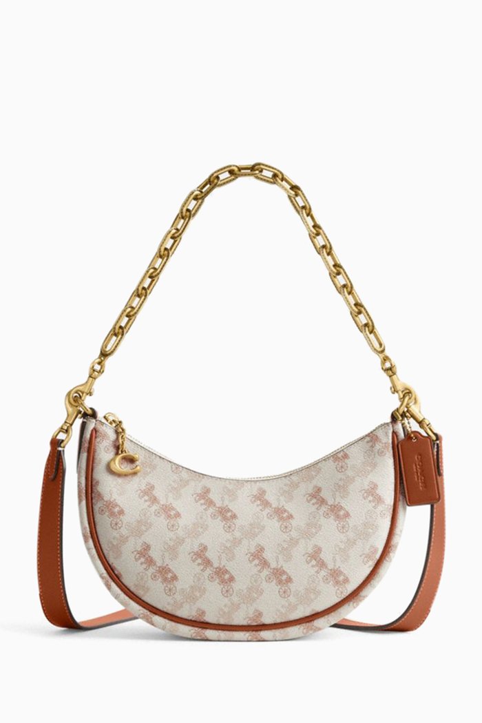 

Mira Shoulder Bag in Coated Canvas, Neutral