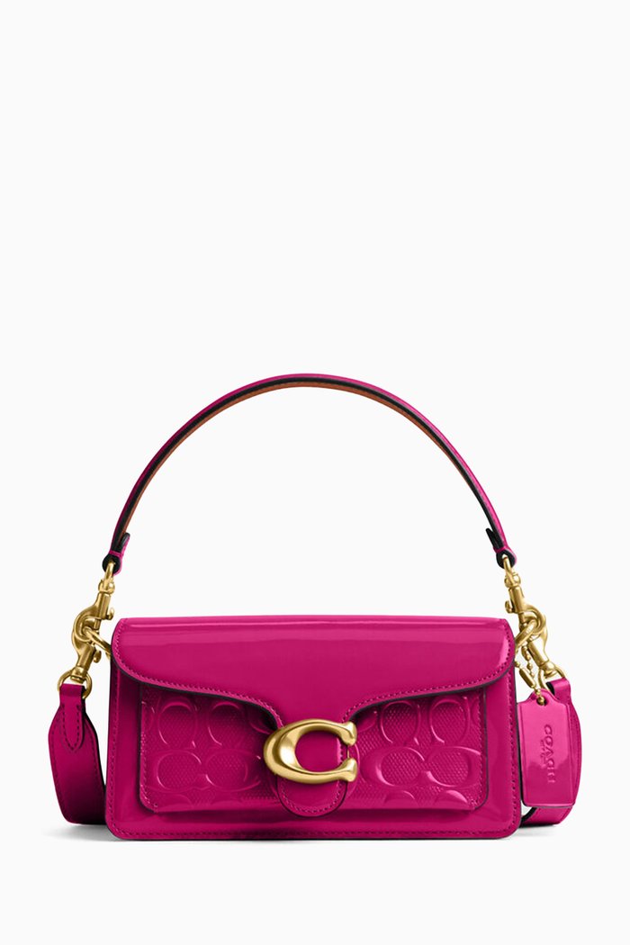 

Tabby 20 Shoulder Bag in Signature Patent Leather, Pink