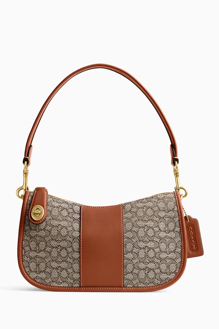 

Swinger in Micro Signature Jacquard, Brown