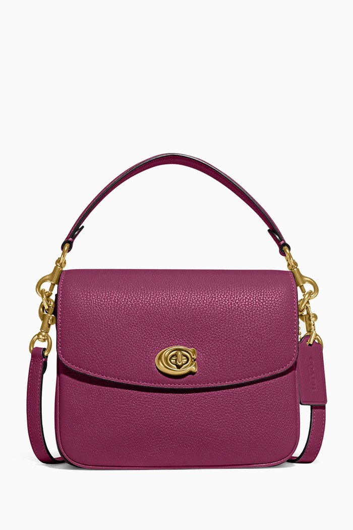 Cassie 19 Crossbody Bag in Pebble Leather, Purple