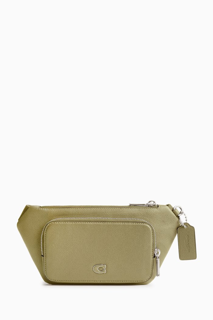 

Logo Belt Bag in Leather, Green