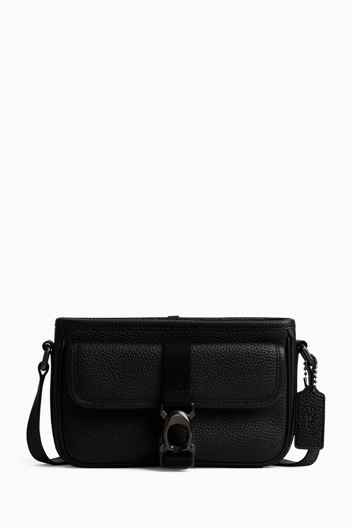 

Beck Slim Crossbody Bag in Leather, Black