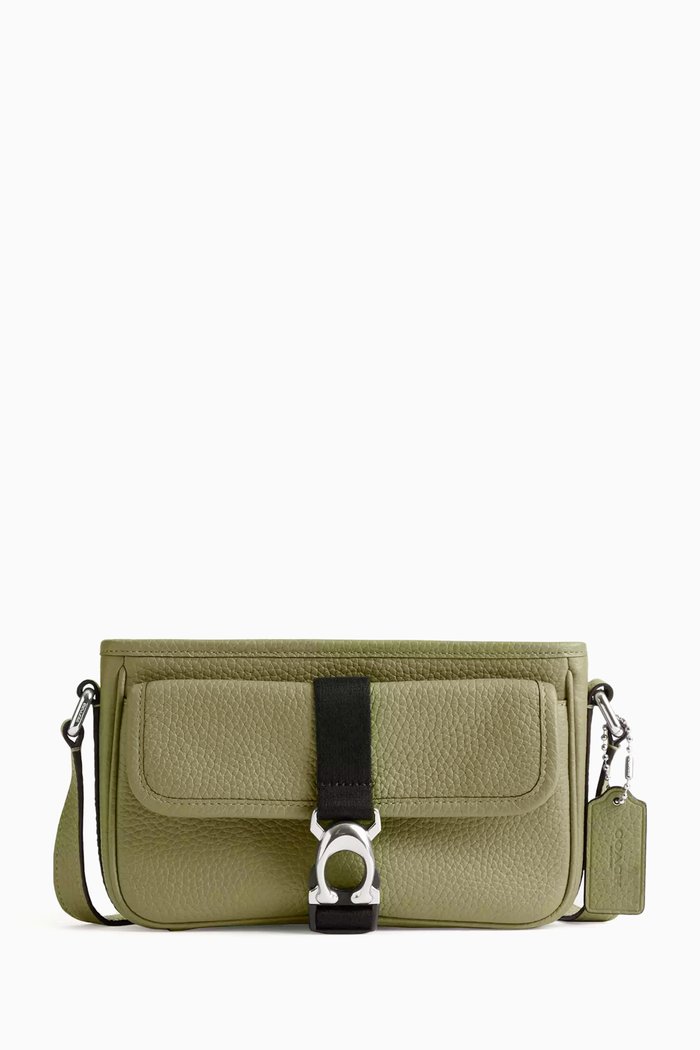 

Beck Slim Crossbody Bag in Leather, Green