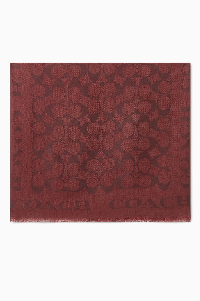 Signature Stole in Silk & Cotton, Red