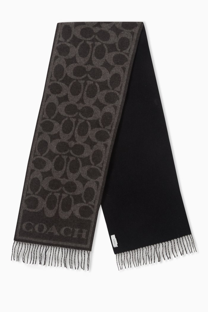 

Reversible Signature Muffler in Cashmere, Black